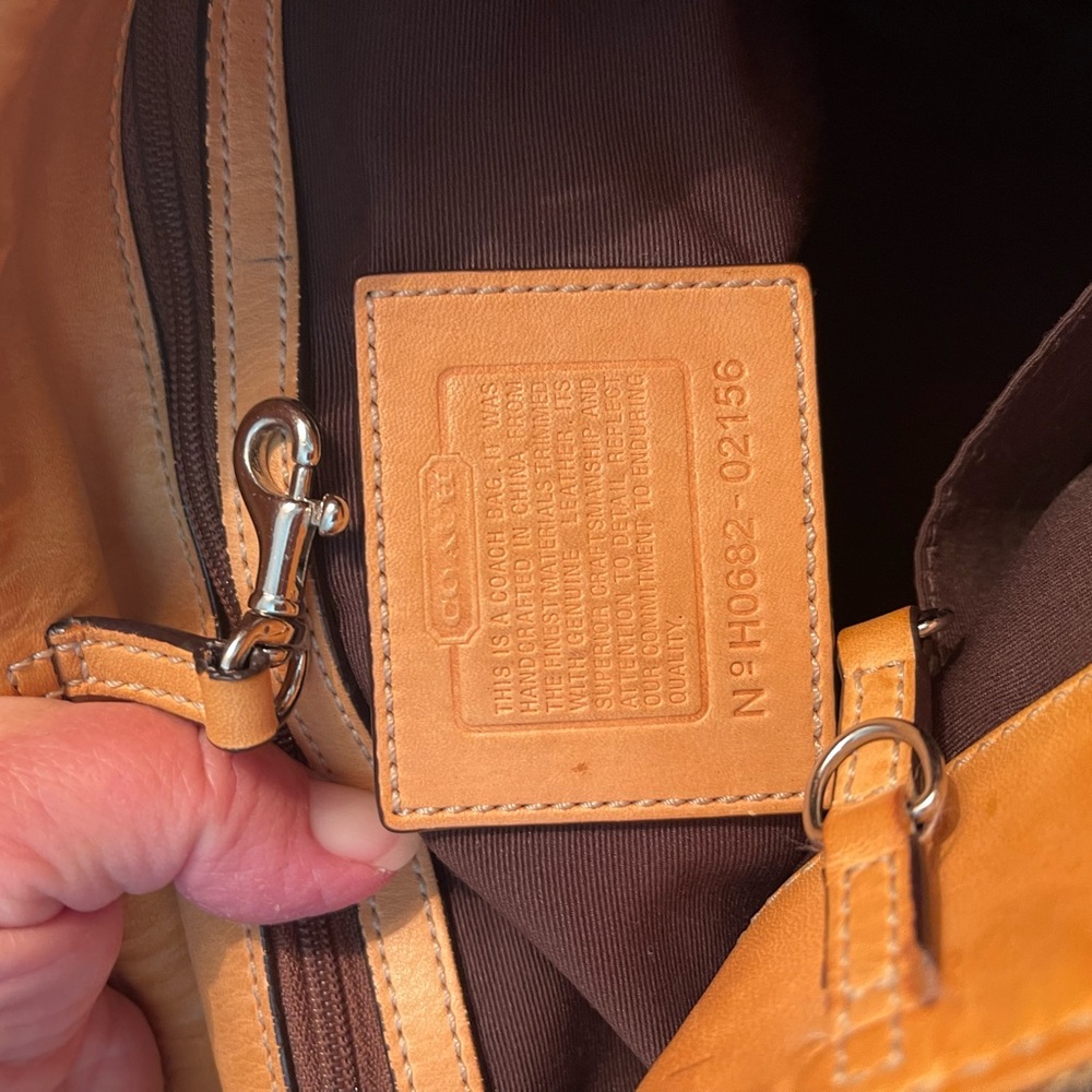 Coach Y2K Vintage Signature Jacquard Canvas Leather Hobo Shoulder bag & wallet - Picture 13 of 16